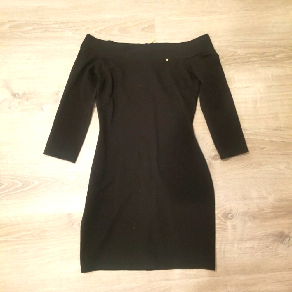 Open Shoulder Black Dress